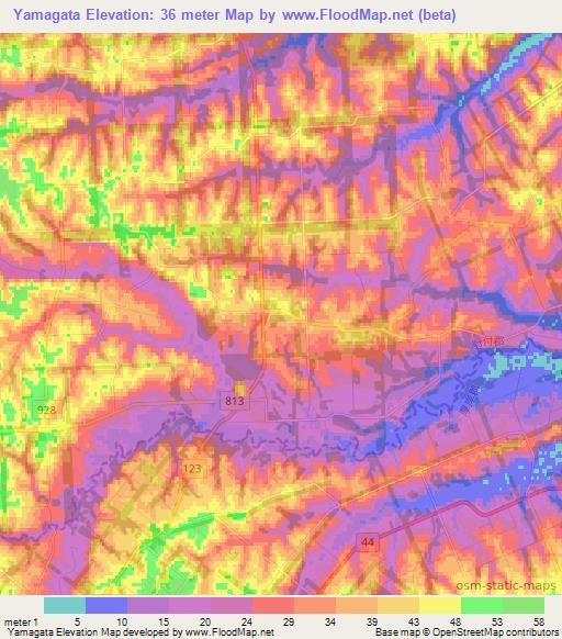 Yamagata,Japan Elevation Map