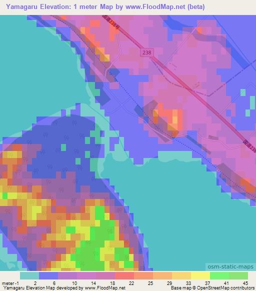 Yamagaru,Japan Elevation Map