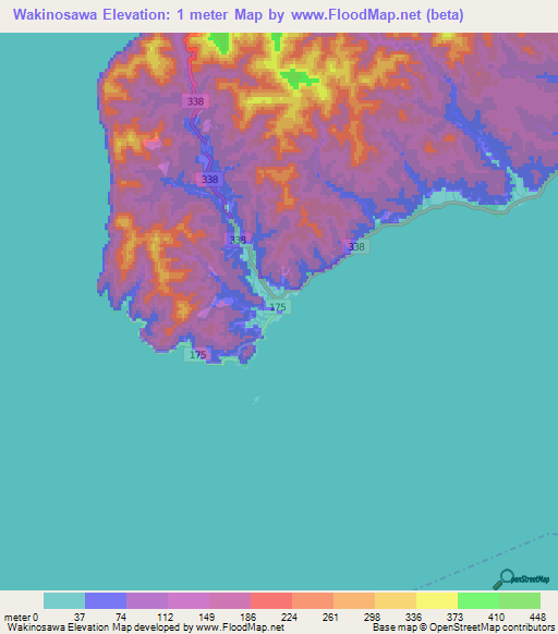 Wakinosawa,Japan Elevation Map