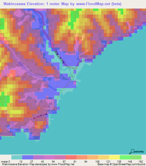 Wakinosawa,Japan Elevation Map