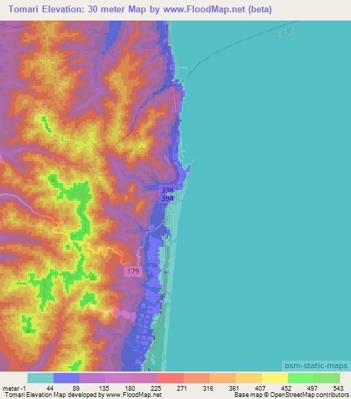 Tomari,Japan Elevation Map