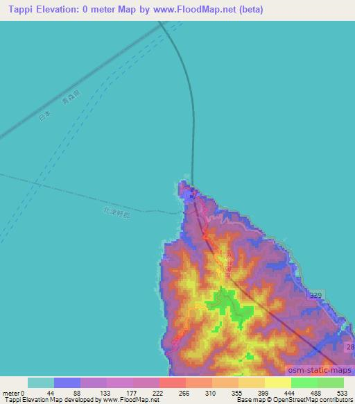 Tappi,Japan Elevation Map