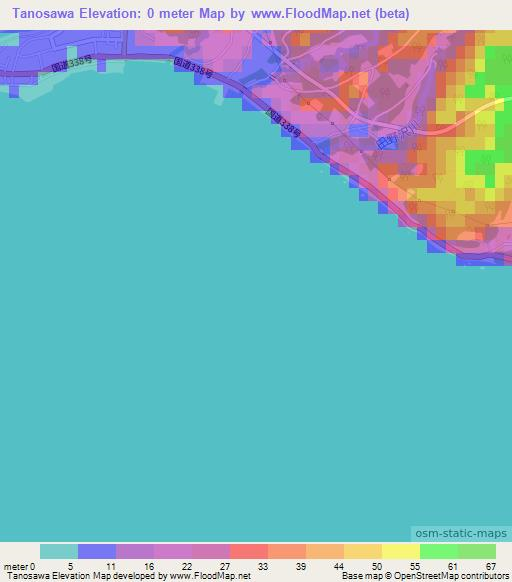 Tanosawa,Japan Elevation Map