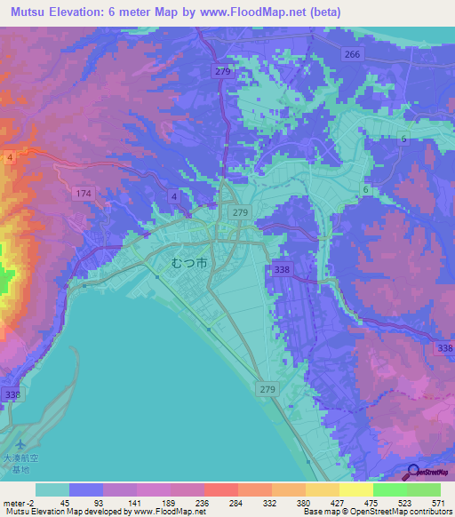 Mutsu,Japan Elevation Map