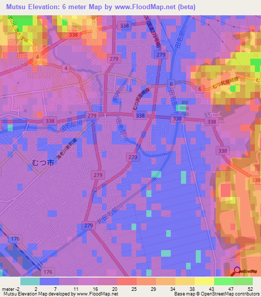 Mutsu,Japan Elevation Map