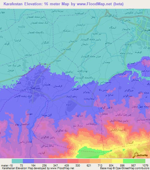 Karafestan,Iran Elevation Map