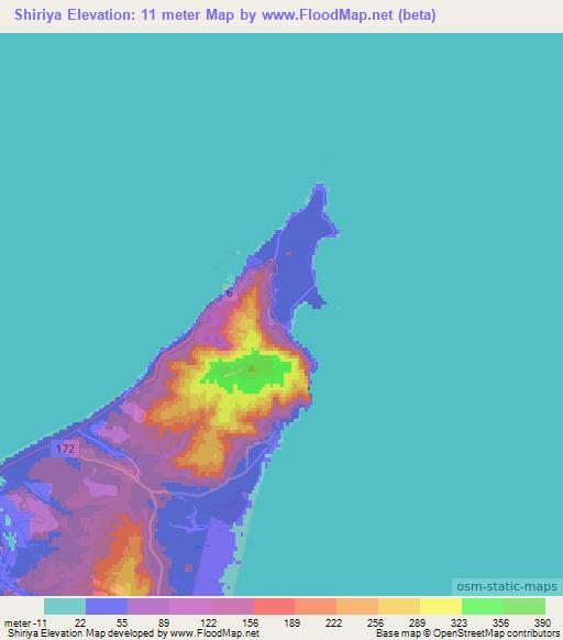 Shiriya,Japan Elevation Map