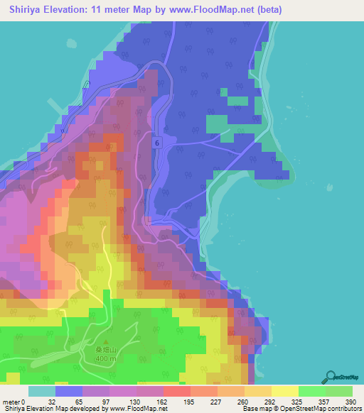 Shiriya,Japan Elevation Map