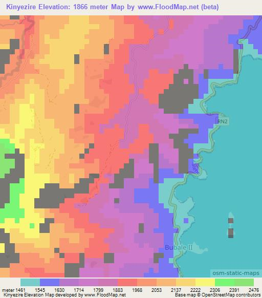 Kinyezire,Congo (Kinshasa) Elevation Map
