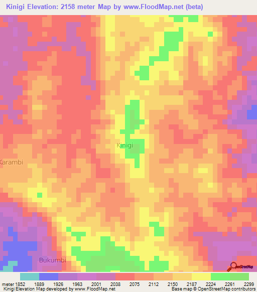 Kinigi,Congo (Kinshasa) Elevation Map