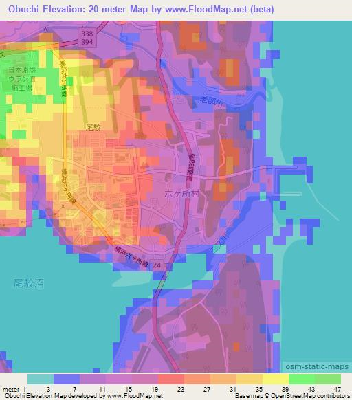 Obuchi,Japan Elevation Map