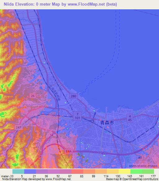 Niida,Japan Elevation Map