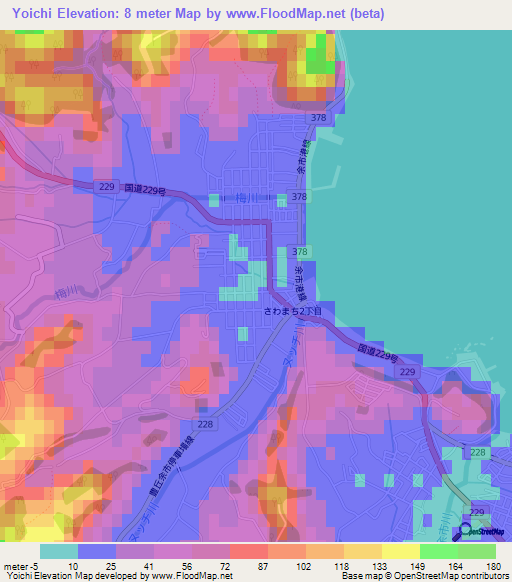 Yoichi,Japan Elevation Map