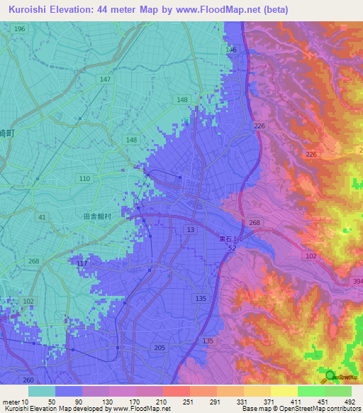 Kuroishi,Japan Elevation Map