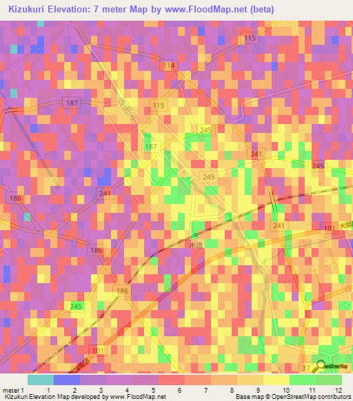 Kizukuri,Japan Elevation Map