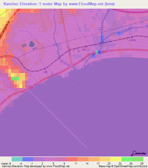 Kamiiso,Japan Elevation Map