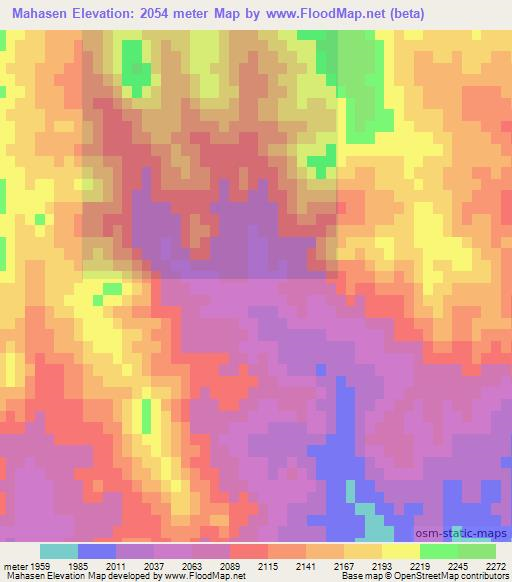 Mahasen,Iran Elevation Map