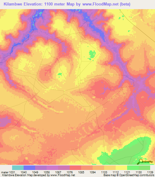 Kilambwe,Congo (Kinshasa) Elevation Map