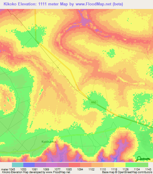 Kikoko,Congo (Kinshasa) Elevation Map