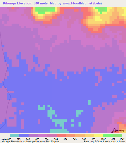 Kihunga,Congo (Kinshasa) Elevation Map