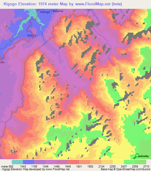 Kigogo,Congo (Kinshasa) Elevation Map