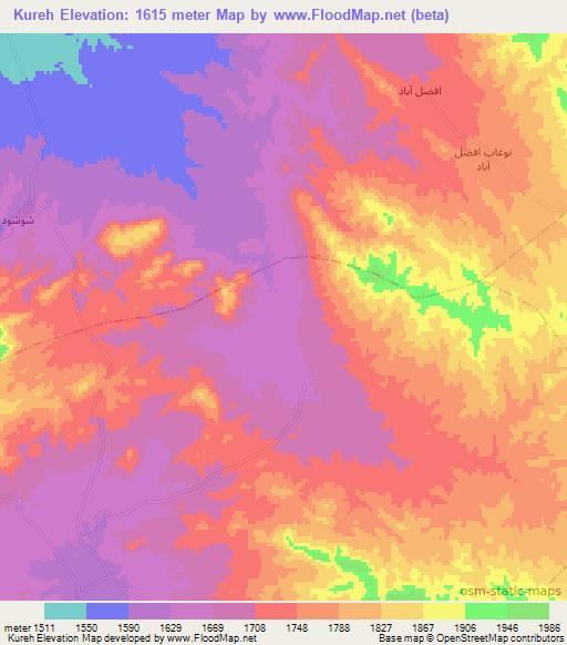Kureh,Iran Elevation Map