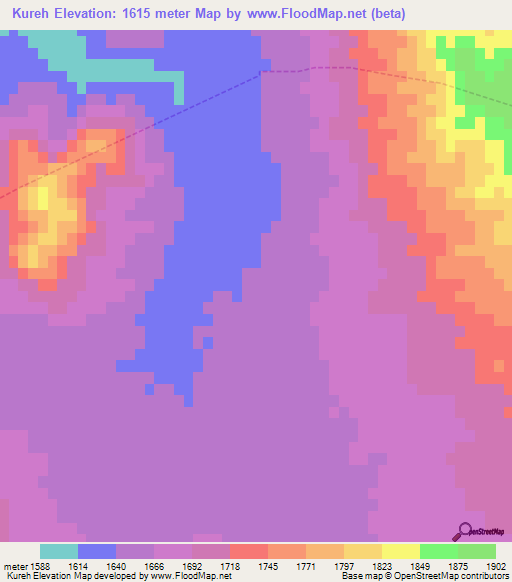 Kureh,Iran Elevation Map