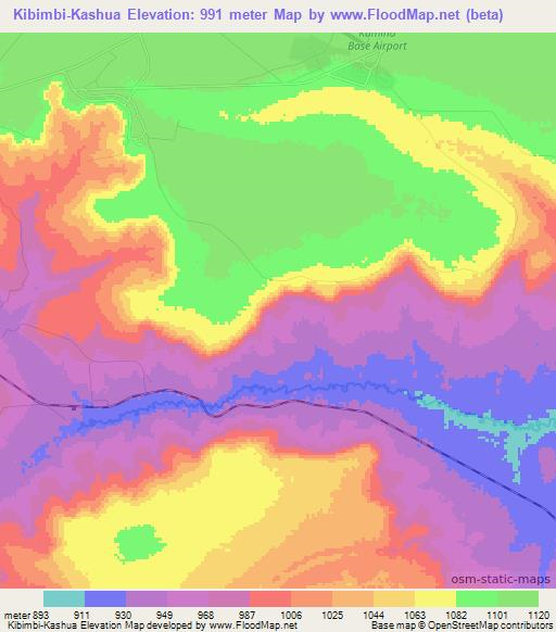 Kibimbi-Kashua,Congo (Kinshasa) Elevation Map