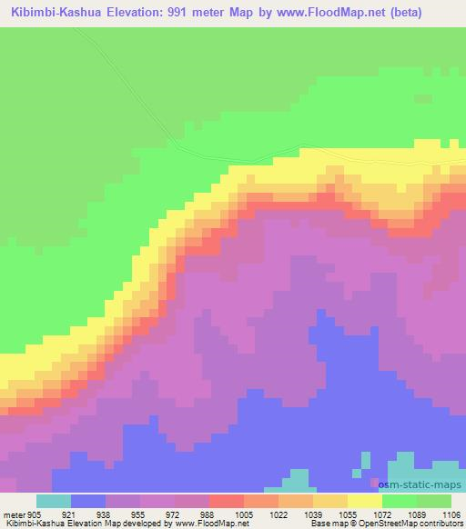 Kibimbi-Kashua,Congo (Kinshasa) Elevation Map