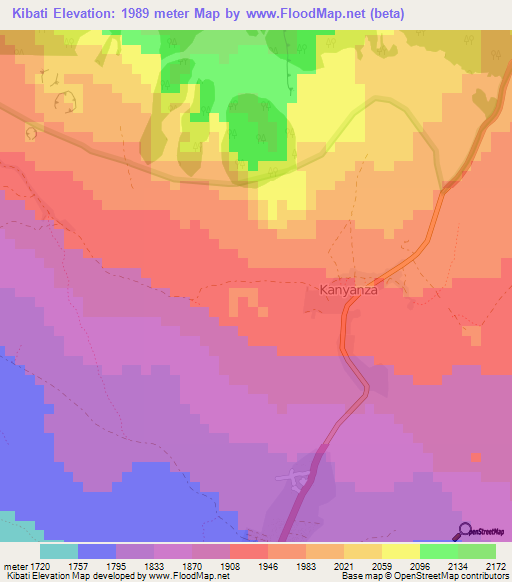 Kibati,Congo (Kinshasa) Elevation Map