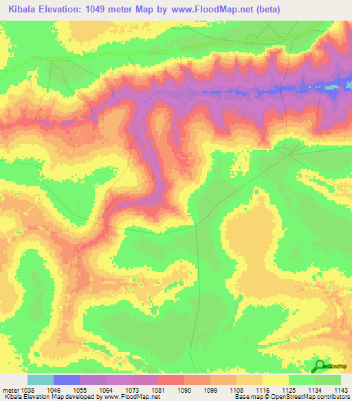 Kibala,Congo (Kinshasa) Elevation Map