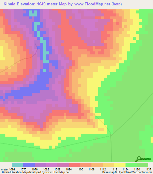 Kibala,Congo (Kinshasa) Elevation Map