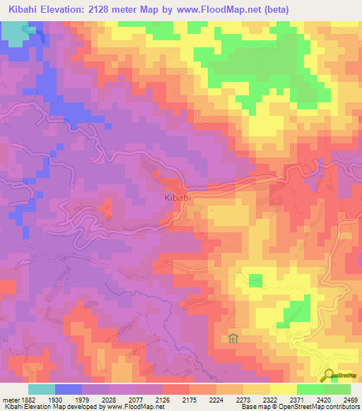 Kibahi,Congo (Kinshasa) Elevation Map