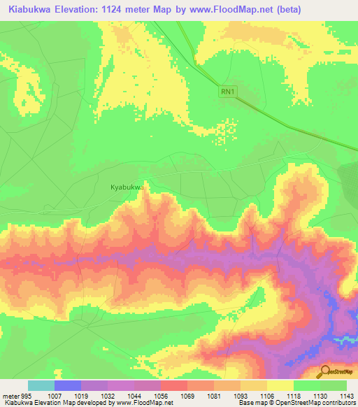 Kiabukwa,Congo (Kinshasa) Elevation Map
