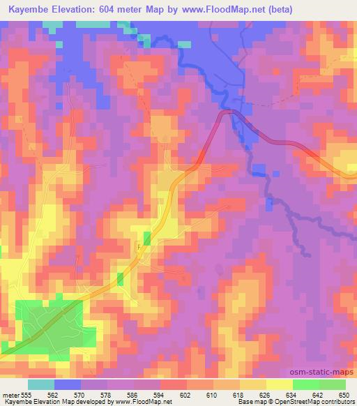 Kayembe,Congo (Kinshasa) Elevation Map