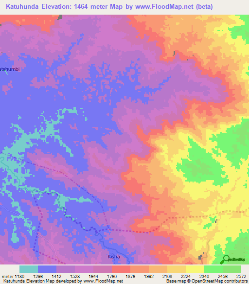 Katuhunda,Congo (Kinshasa) Elevation Map