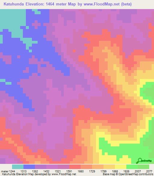 Katuhunda,Congo (Kinshasa) Elevation Map