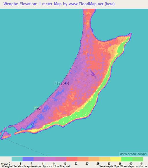 Wenghe,New Caledonia Elevation Map