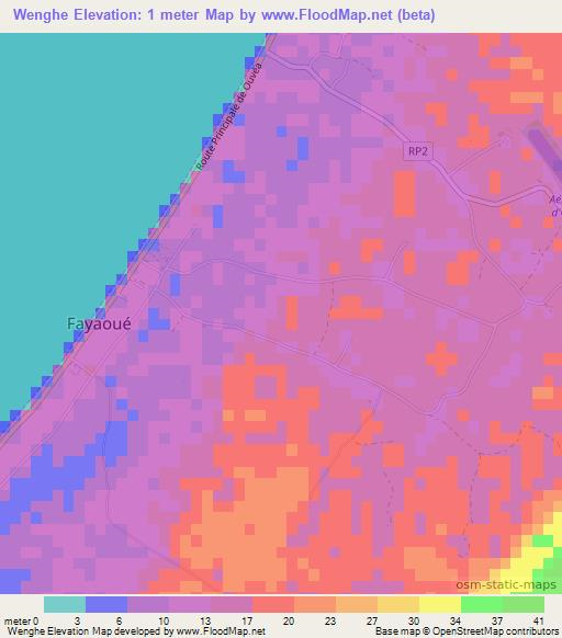 Wenghe,New Caledonia Elevation Map