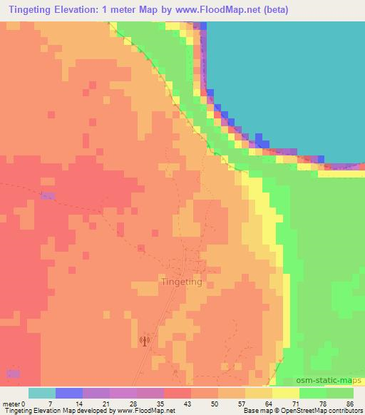 Tingeting,New Caledonia Elevation Map