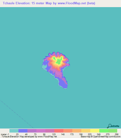 Tchaule,New Caledonia Elevation Map