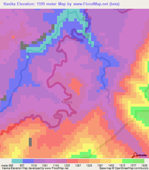 Kasika,Congo (Kinshasa) Elevation Map