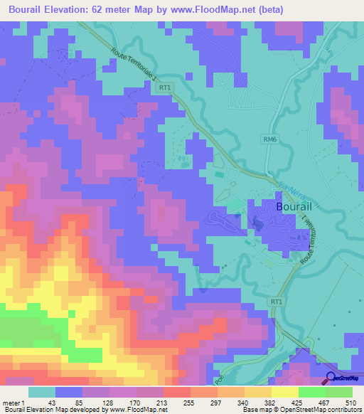 Bourail,New Caledonia Elevation Map