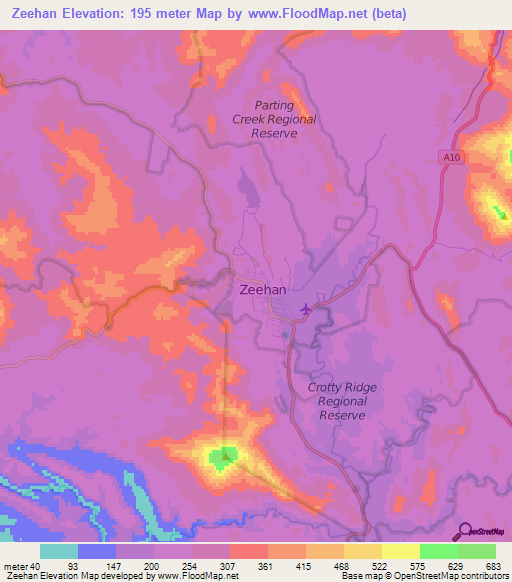Zeehan,Australia Elevation Map