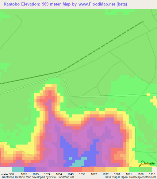 Kantobo,Congo (Kinshasa) Elevation Map