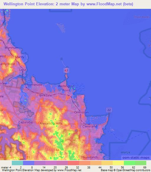 Wellington Point,Australia Elevation Map