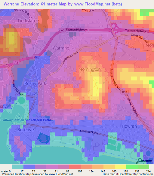 Warrane,Australia Elevation Map