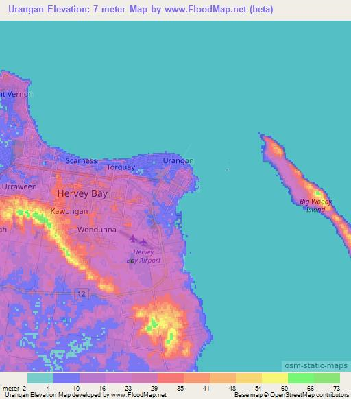 Urangan,Australia Elevation Map
