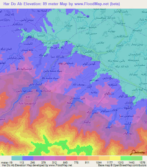 Har Do Ab,Iran Elevation Map