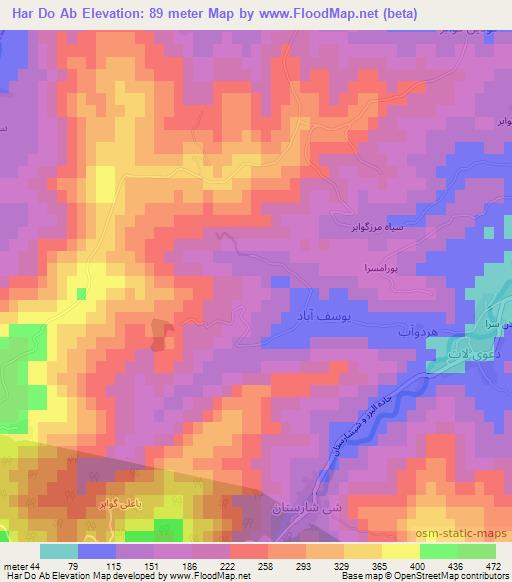 Har Do Ab,Iran Elevation Map
